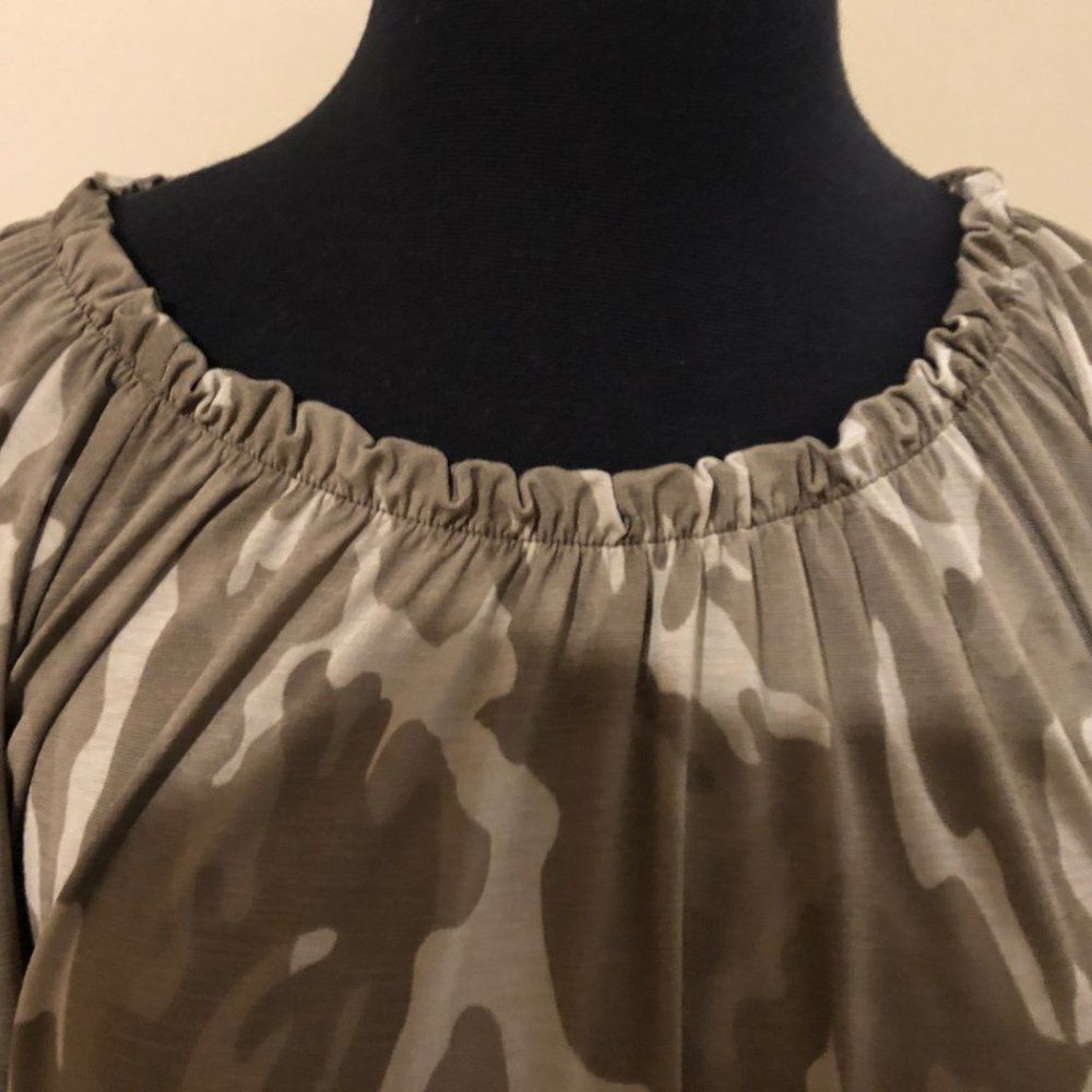 Sew In Love Mocha Gathered Neck Top 6051 NWT Boutique - Picture 2 of 7